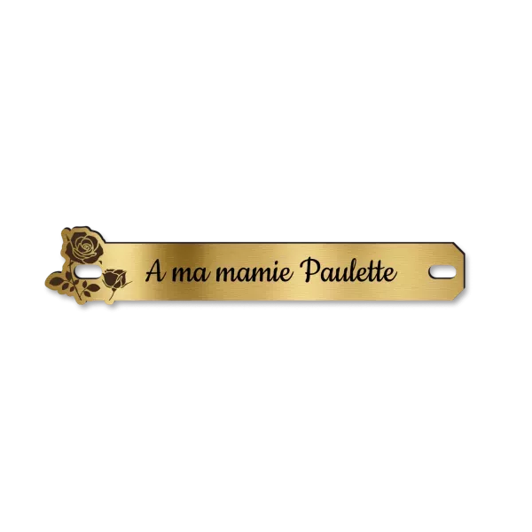 Plaque tombale • Plaque funéraire • Rose Silver Plaque