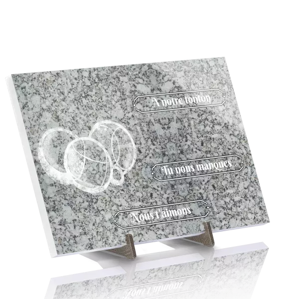 Plaque Funéraire Personnalisable En Granit/ardoise - Avec Photo Et Texte - Pour Cimetière, Urne, Décoration Intérieure - Plusieurs Tailles