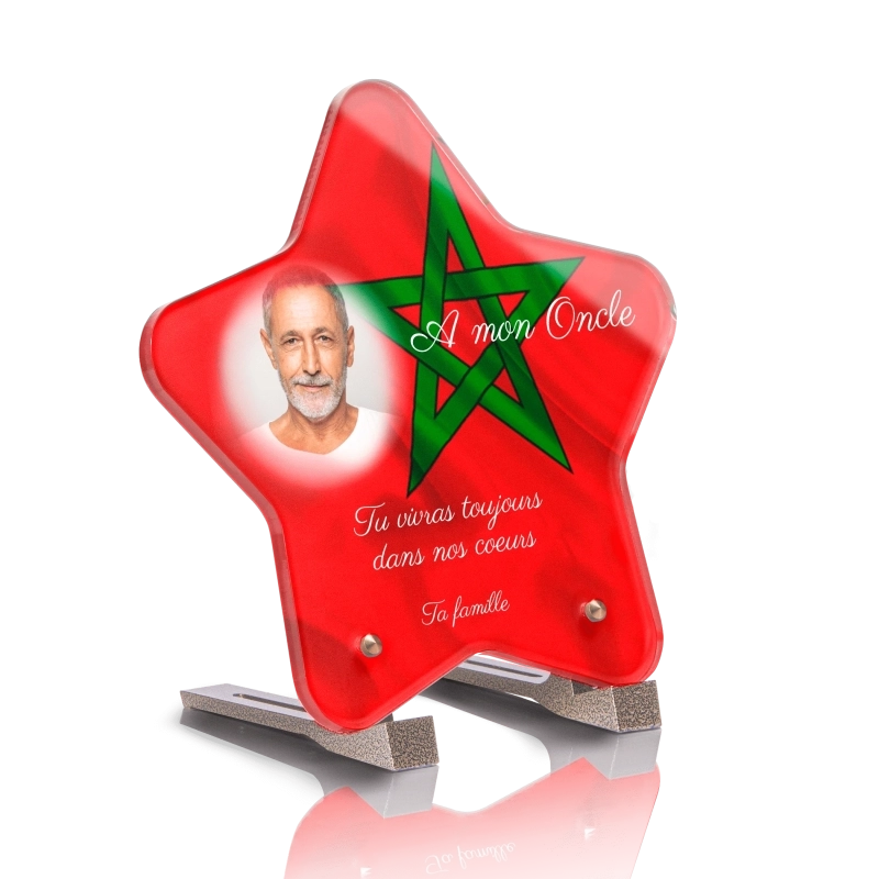 Plaque Funéraire Etoile Drapeau Maroc