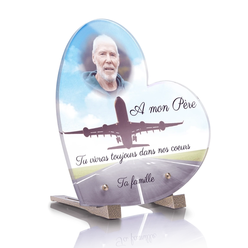 Plaque Funéraire Coeur Avion Plaque Funéraire Coeur Avion