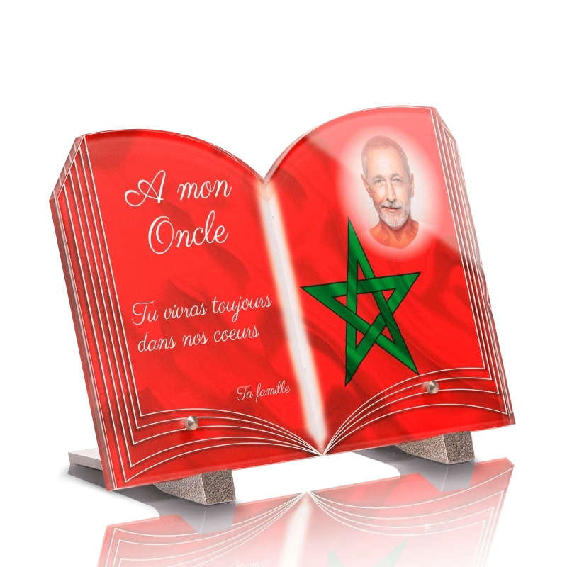 Plaque Funéraire Livre Drapeau Maroc Plaque Funéraire Livre Drapeau Maroc