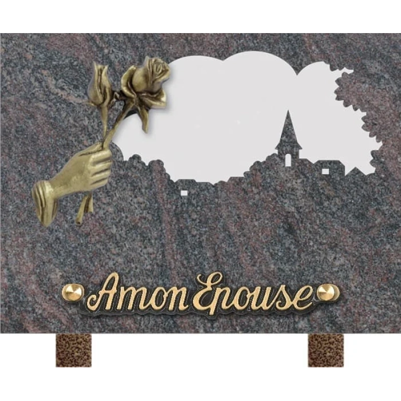 Plaque funéraire granit Colombe Main 20x15 cm (petit) Plaque funéraire granit Colombe Main 20x15 cm (petit)