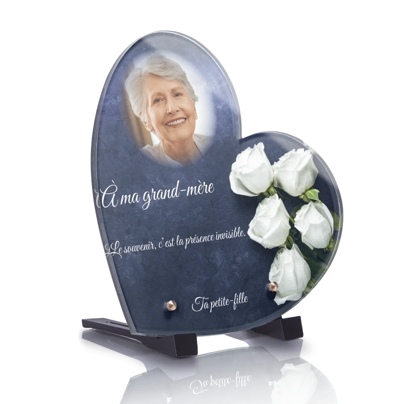 Plaque Funéraire Coeur Rose Blanche Marbre Plaque Funéraire Coeur Rose Blanche Marbre