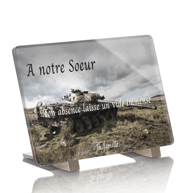 Plaque Funéraire Armée Tank