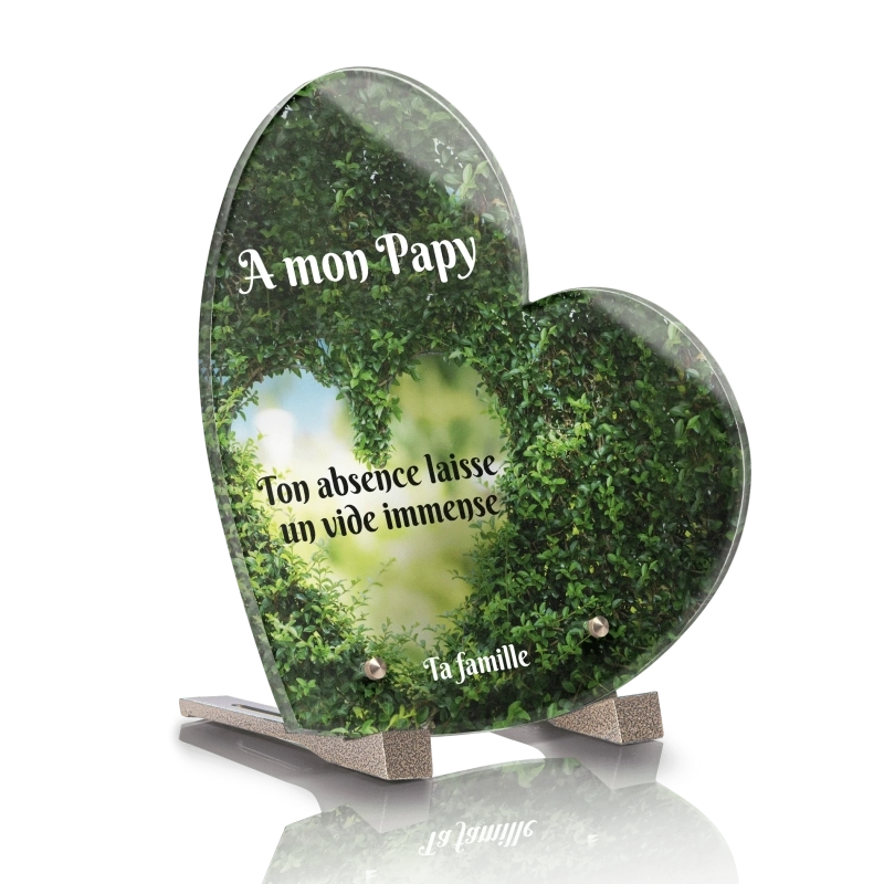 Plaque Funéraire Coeur Coeur Feuille Plaque Funéraire Coeur Coeur Feuille