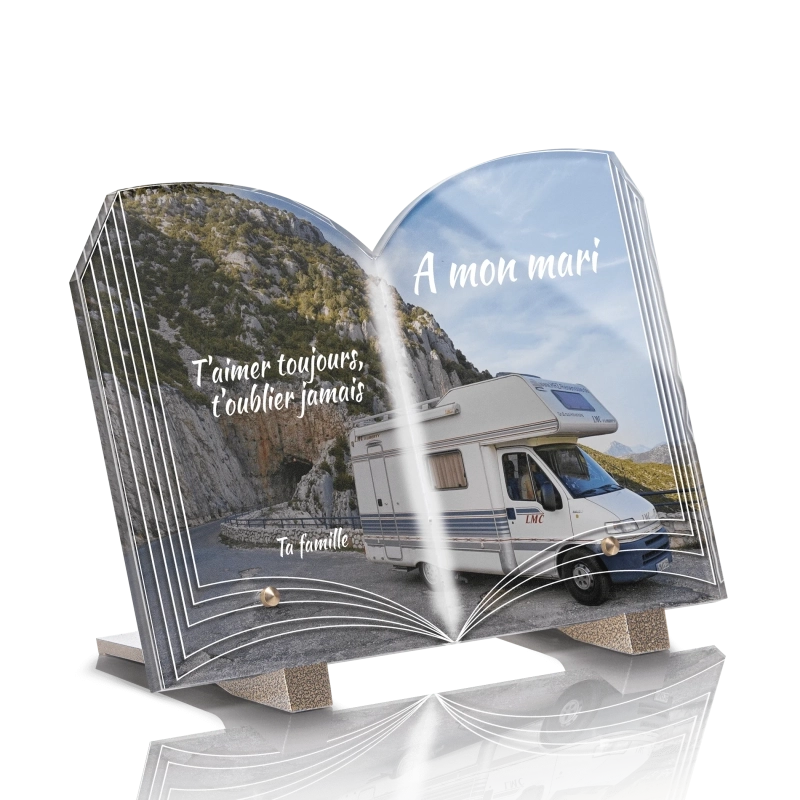 Plaque Funéraire Livre Camping Car