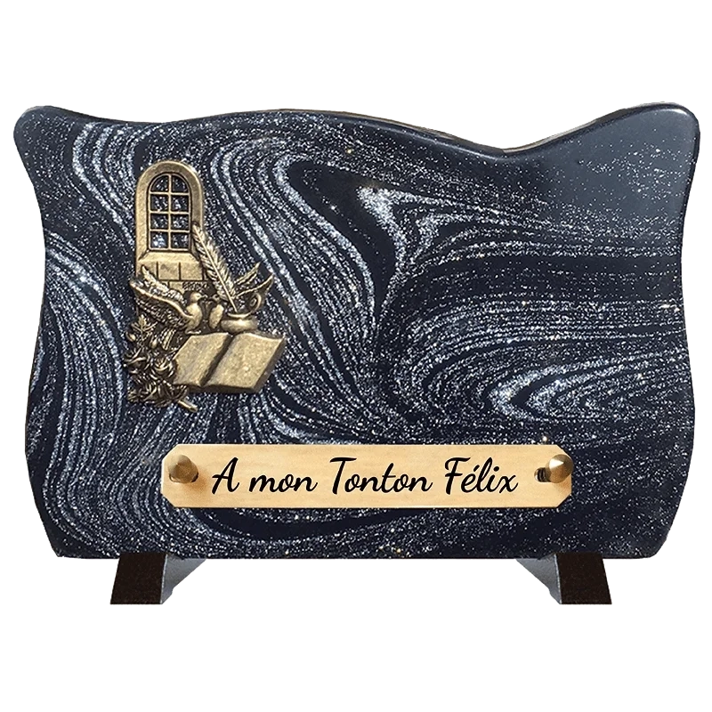 Plaque Funéraire Fenêtre Pailleté en Granit Acrylate Plaque Funéraire Fenêtre Pailleté en Granit Acrylate
