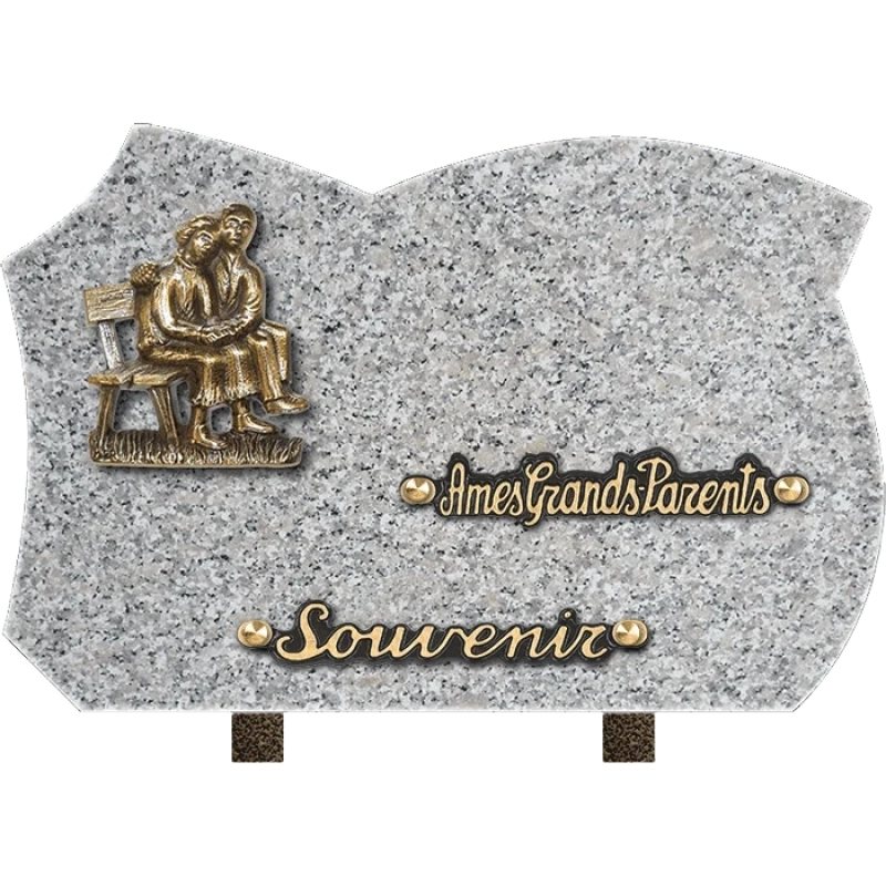 Plaque funéraire granit Nuage Couple 30x20cm (Standard)