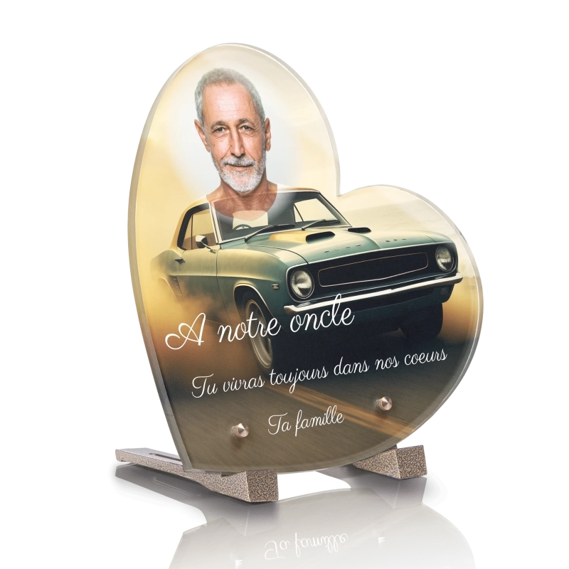 Plaque Funéraire Coeur Voiture Américaine Plaque Funéraire Coeur Voiture Américaine