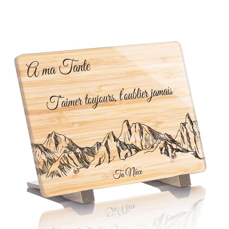 Plaque Funéraire Bois Bamboo Montagnes Plaque Funéraire Bois Bamboo Montagnes