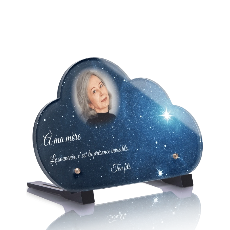 Plaque Funéraire Nuage Ciel Etoilé Eclairé