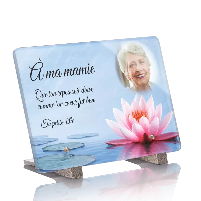 Plaque funéraire Lotus et Nénuphar