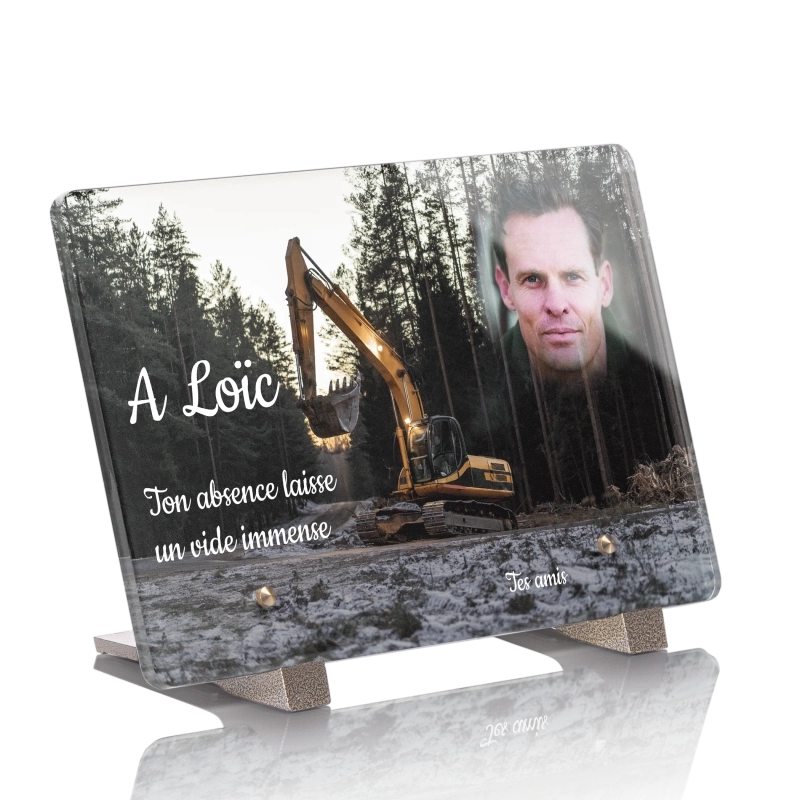 Plaque Funéraire Tractopelle Bulldozer Plaque Funéraire Tractopelle Bulldozer