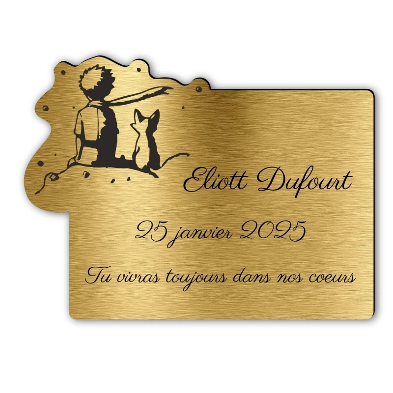 Plaque Funéraire Gravée Forme Le petit prince Plaque Funéraire Gravée Forme Le petit prince