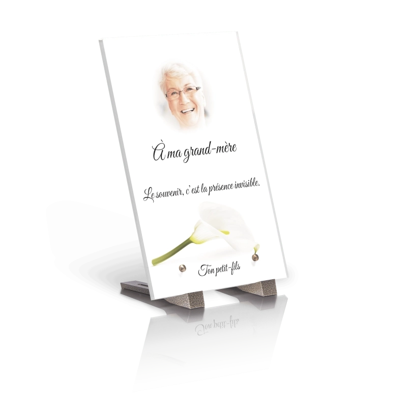 Plaque Funéraire Verticale Fleur Arum Plaque Funéraire Verticale Fleur Arum
