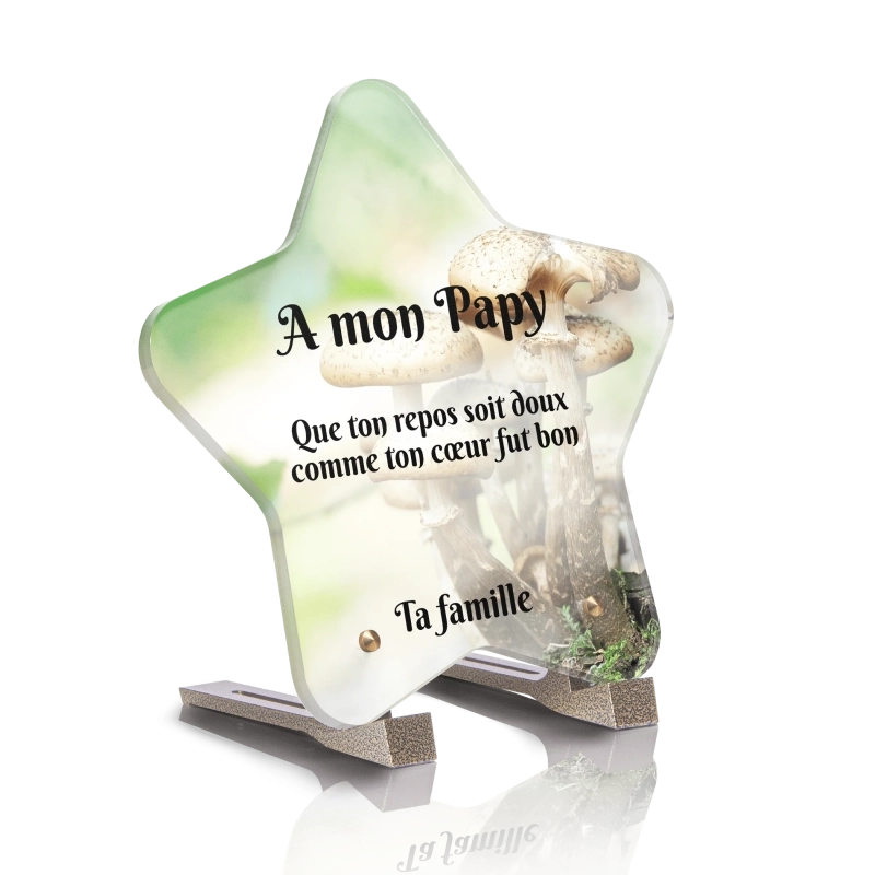 Plaque pour tombe Etoile Champignon Plaque pour tombe Etoile Champignon