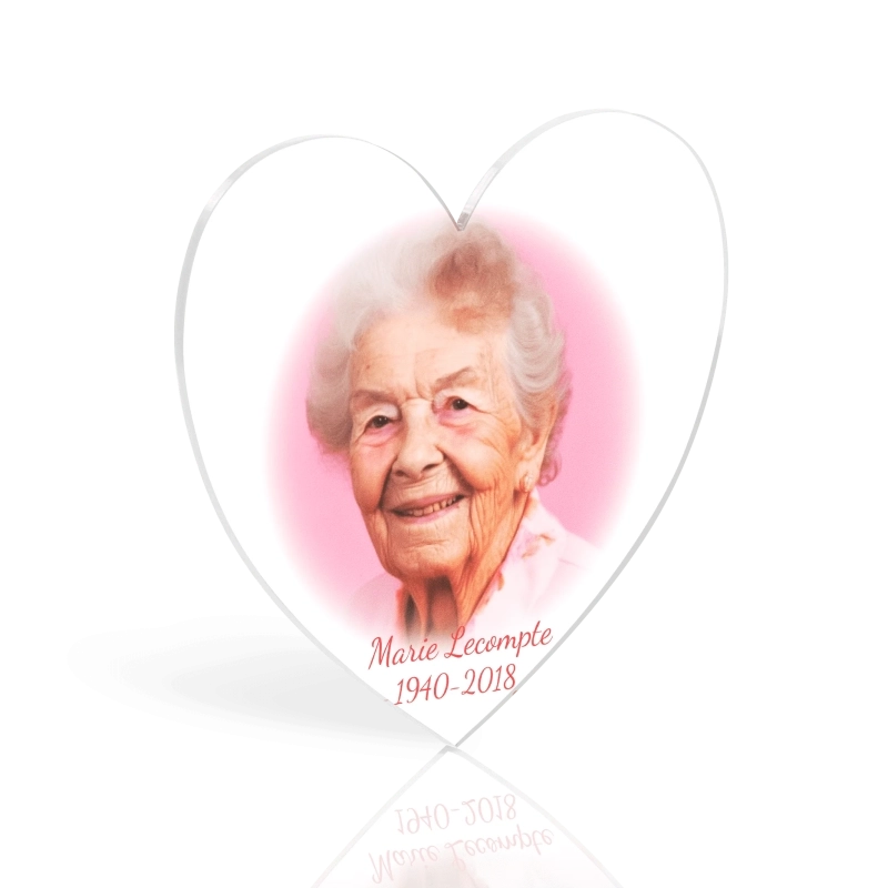 Médaillon Funéraire Coeur Fondu Blanc Médaillon Funéraire Coeur Fondu Blanc