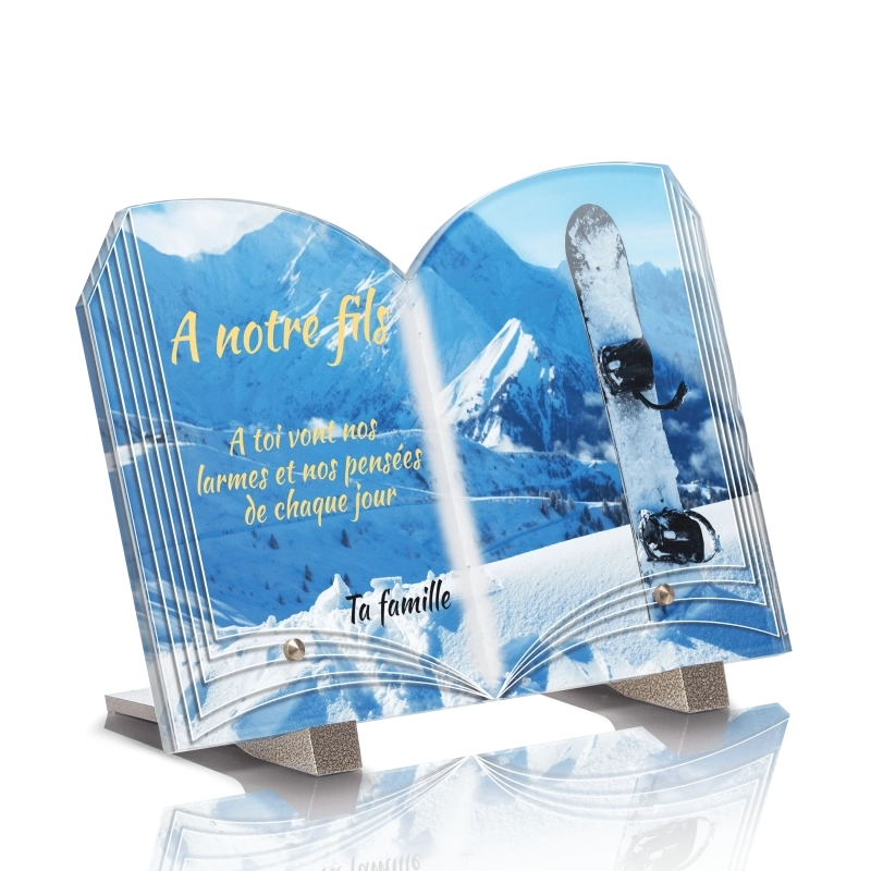 Plaque Funéraire Livre Snowboard