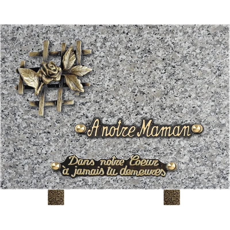 Plaque funéraire granit Rose Bois 25x18cm (moyen) Plaque funéraire granit Rose Bois 25x18cm (moyen)