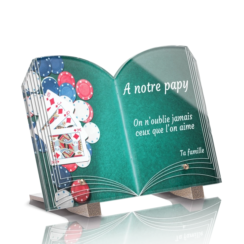 Plaque Funéraire Livre Poker