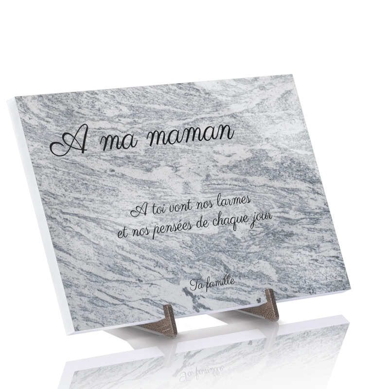 Plaque Funéraire effet Granit Viscount blanc en Pierre Acrylate Plaque Funéraire effet Granit Viscount blanc en Pierre Acrylate