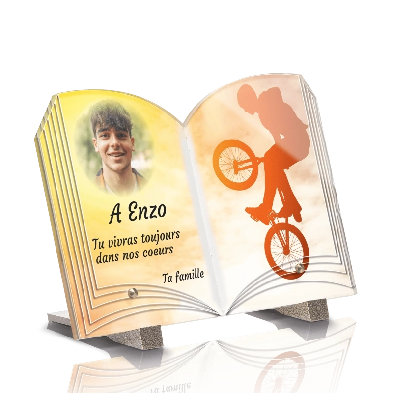 Plaque Funéraire Livre Vélo BMX Plaque Funéraire Livre Vélo BMX