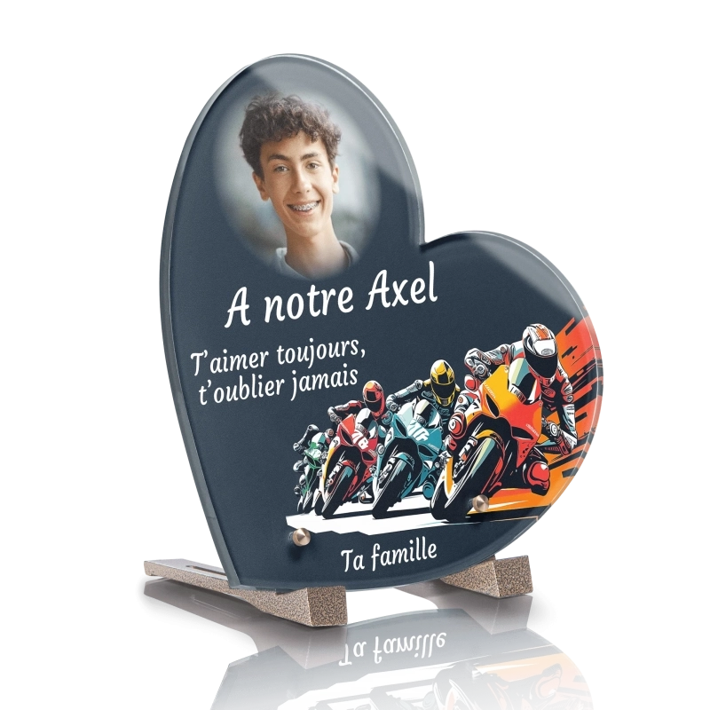 Plaque Funéraire Coeur Moto Circuit Piste Plaque Funéraire Coeur Moto Circuit Piste