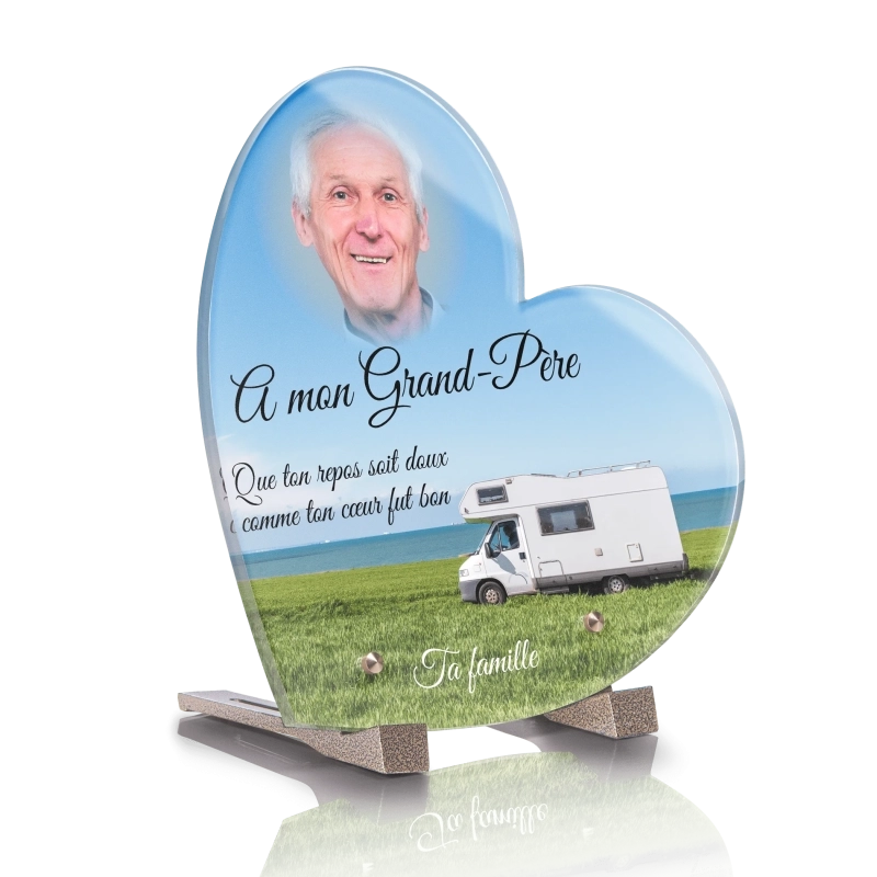 Plaque Funéraire Coeur Camping Car 3