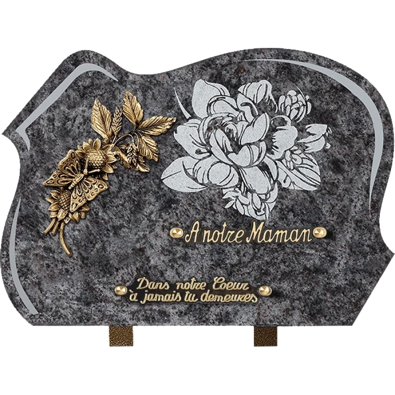Plaque funéraire granit Forme Papillon 35x25cm (grand) Plaque funéraire granit Forme Papillon 35x25cm (grand)