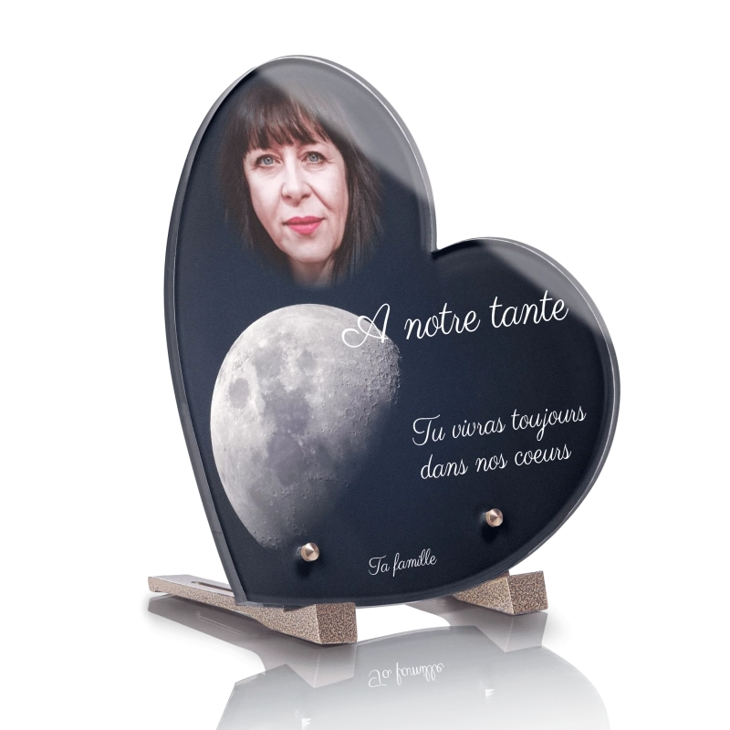 Plaque Funéraire Originale Coeur Lune