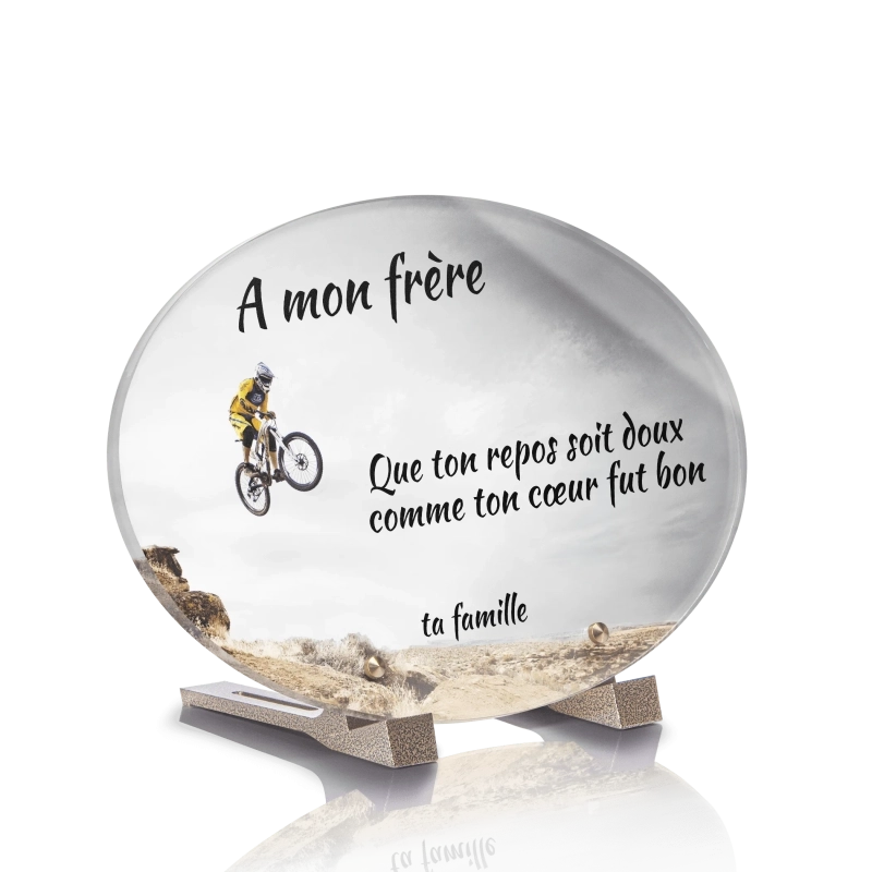 Plaque Funéraire Ovale BMX