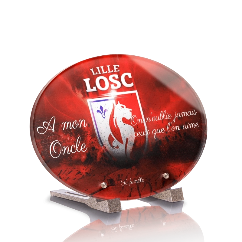 Plaque Funéraire Ovale Foot LOSC Lille Plaque Funéraire Ovale Foot LOSC Lille