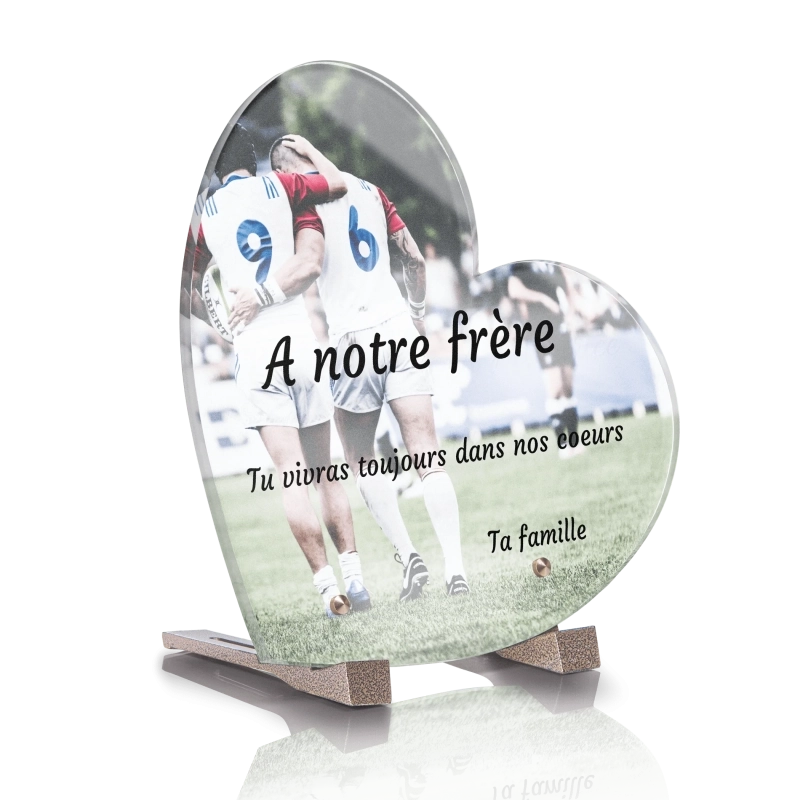 Plaque Funéraire Coeur Rugby