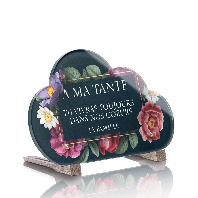 Plaque Funéraire Nuage Cadre Fleurs Bleues Plaque Funéraire Nuage Cadre Fleurs Bleues