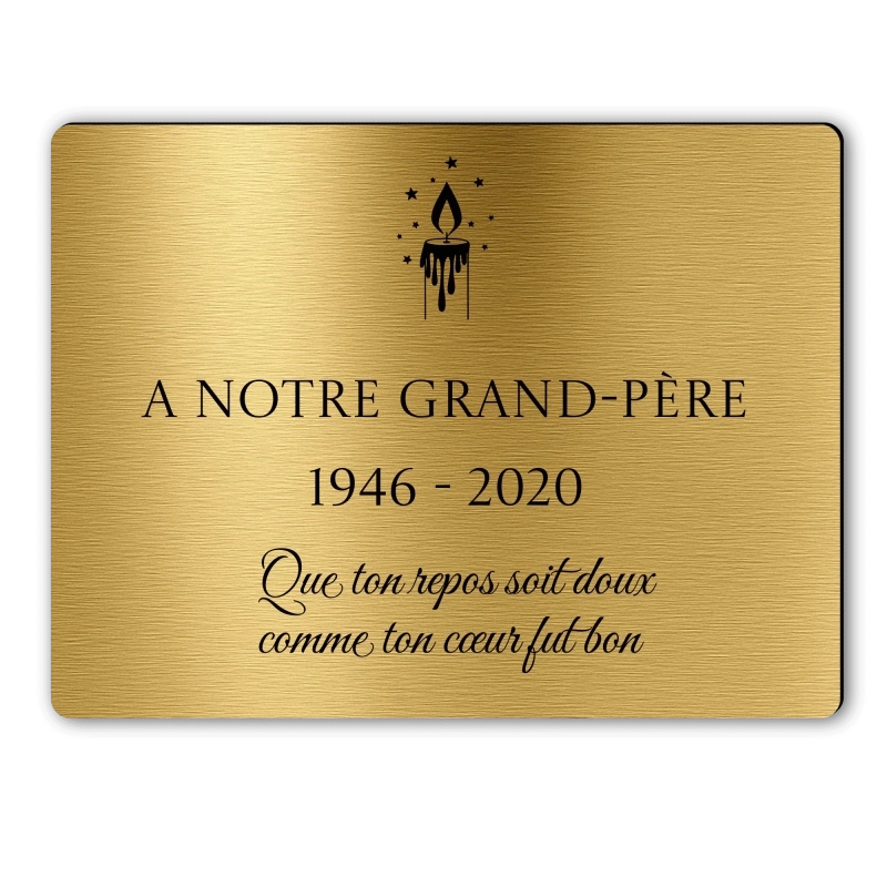 Plaque Funéraire Rectangle Gravée Bougie Plaque Funéraire Rectangle Gravée Bougie