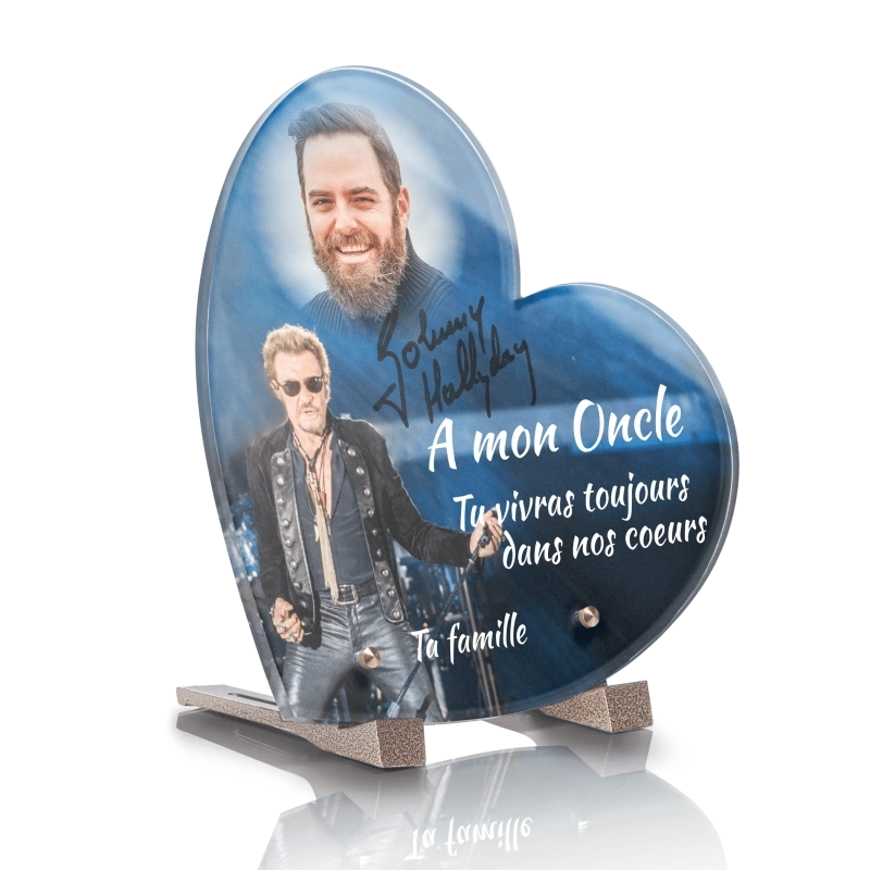 Plaque Funéraire Coeur Johnny Hallyday 2 Plaque Funéraire Coeur Johnny Hallyday 2