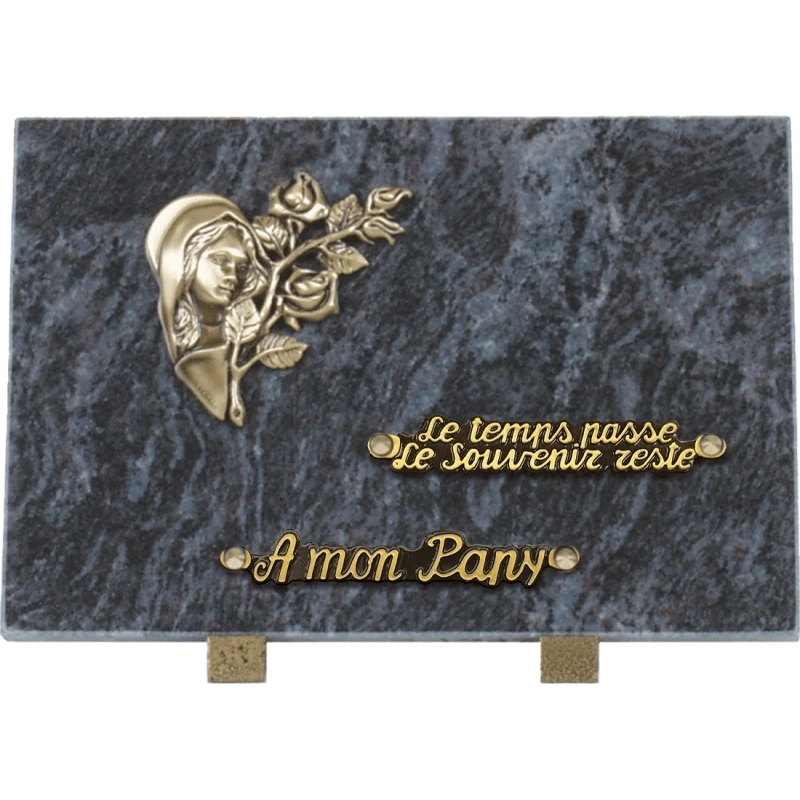 Plaque funéraire granit, Roses Vierge, 30x20cm (standard) Plaque funéraire granit, Roses Vierge, 30x20cm (standard)