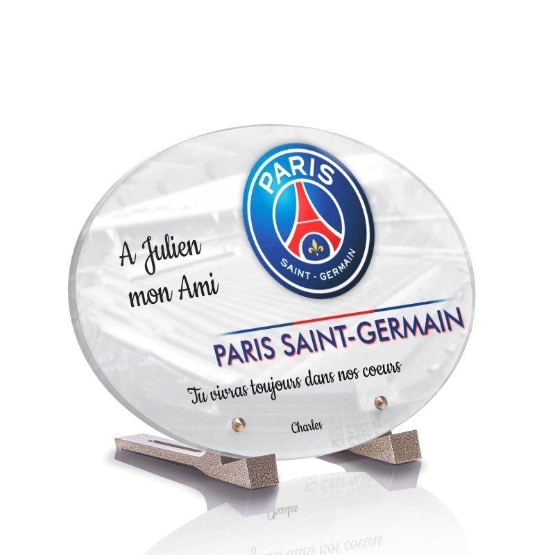 Plaque Funéraire Ovale Foot PSG Plaque Funéraire Ovale Foot PSG