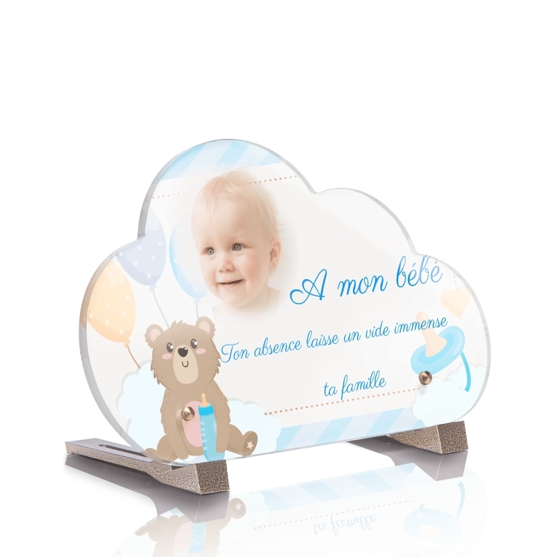 Plaque Funéraire Nuage Bébé Garçon Plaque Funéraire Nuage Bébé Garçon