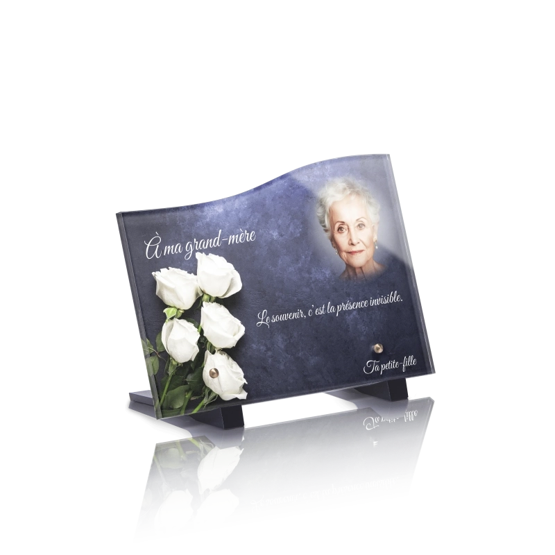 Plaque Funéraire Vague Rose Blanche Marbre Plaque Funéraire Vague Rose Blanche Marbre