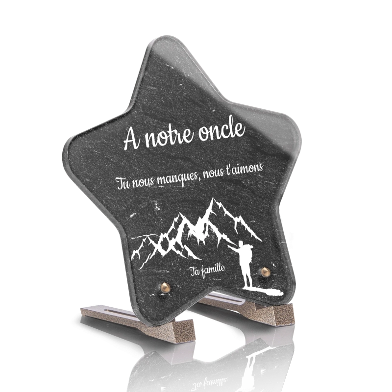 Plaque Funéraire Etoile Paysage Montagne Monochrome Plaque Funéraire Etoile Paysage Montagne Monochrome
