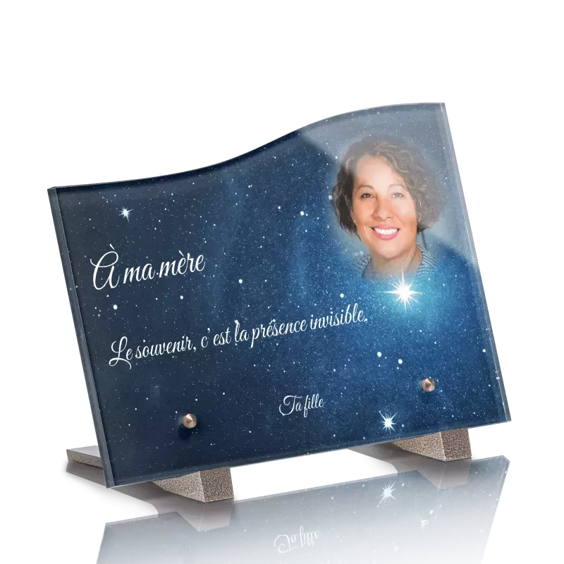 Plaque Funéraire Vague Ciel Etoilé Eclairé