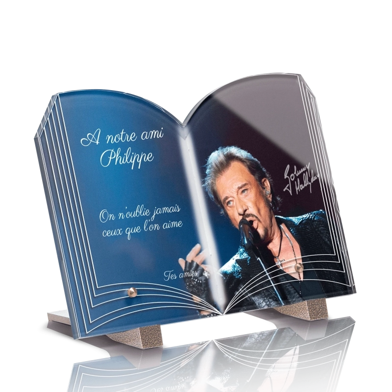 Plaque Funéraire Livre Johnny Hallyday