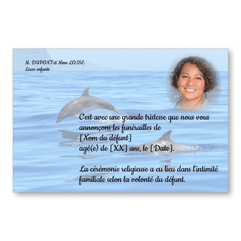 Faire part de Décès Dauphin