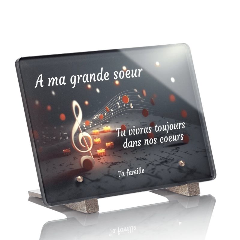 Plaque Funéraire Notes de musique 2