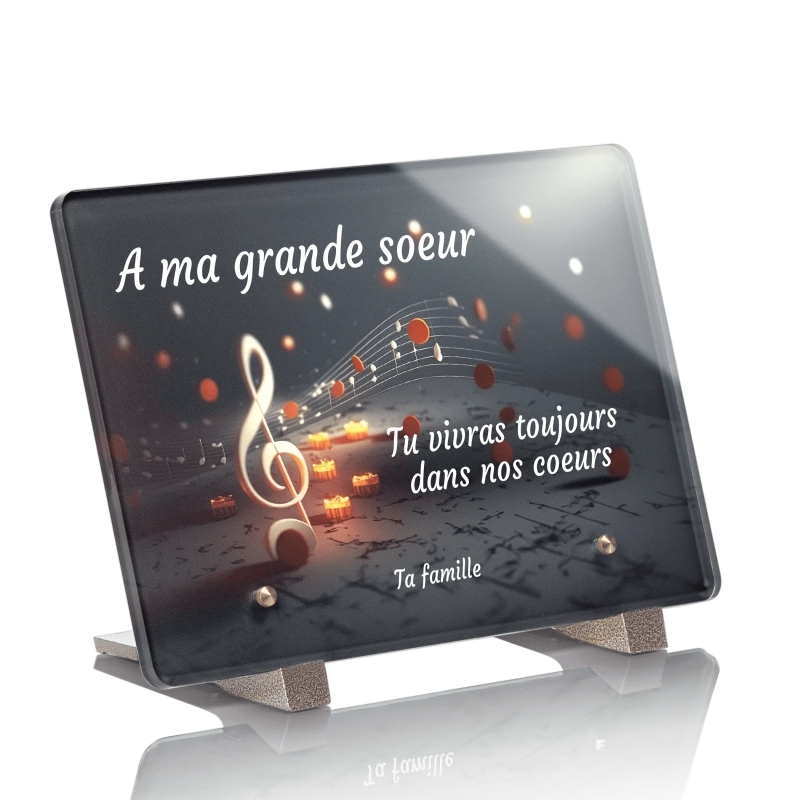 Plaque Funéraire Notes de musique 2 Plaque Funéraire Notes de musique 2