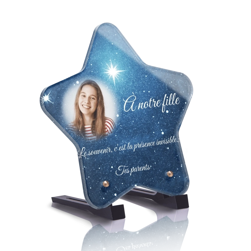 Plaque Funéraire Etoile Ciel Etoilé Eclairé Plaque Funéraire Etoile Ciel Etoilé Eclairé
