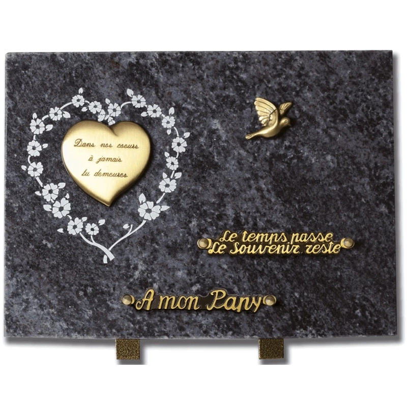 Plaque funéraire granit Coeur 35x25cm (grand) Plaque funéraire granit Coeur 35x25cm (grand)