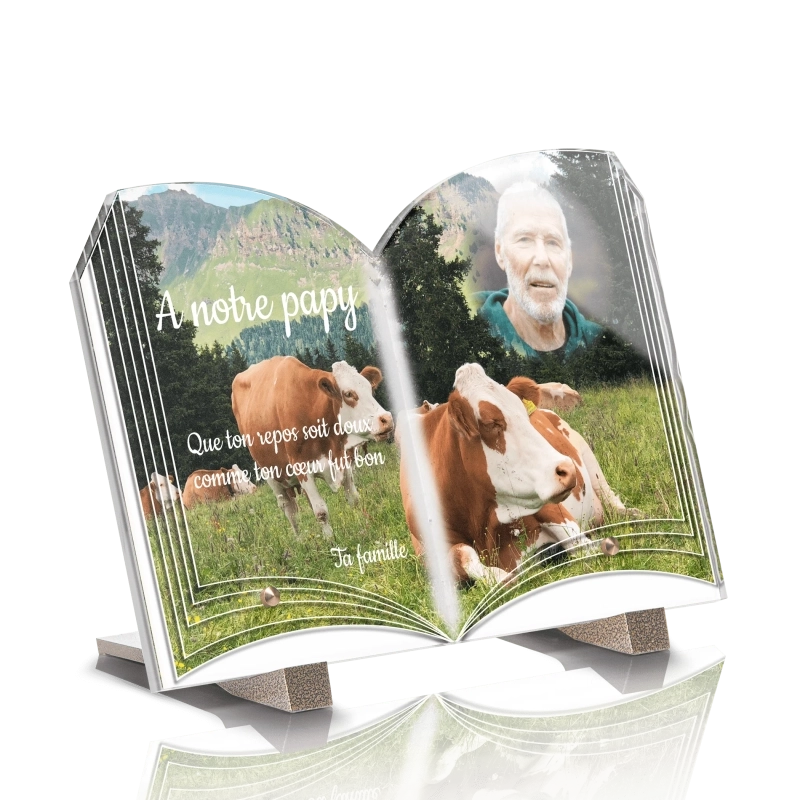 Plaque Funéraire Livre Vache Plaque Funéraire Livre Vache
