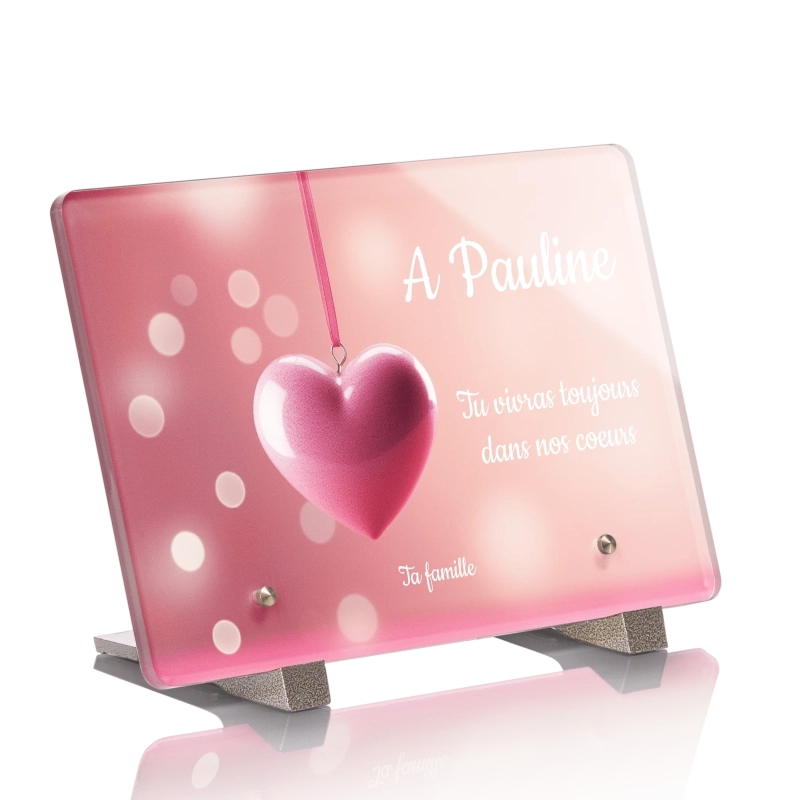 Plaque Funéraire Coeur Rose Plaque Funéraire Coeur Rose